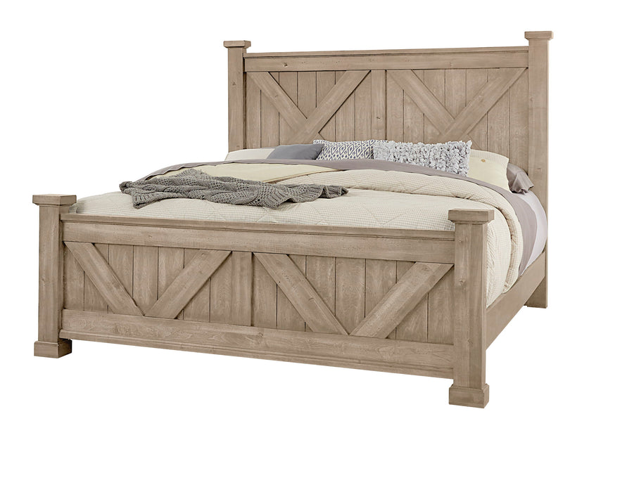 Cool Rustic - King X Bed With X footboard - Clear Maple