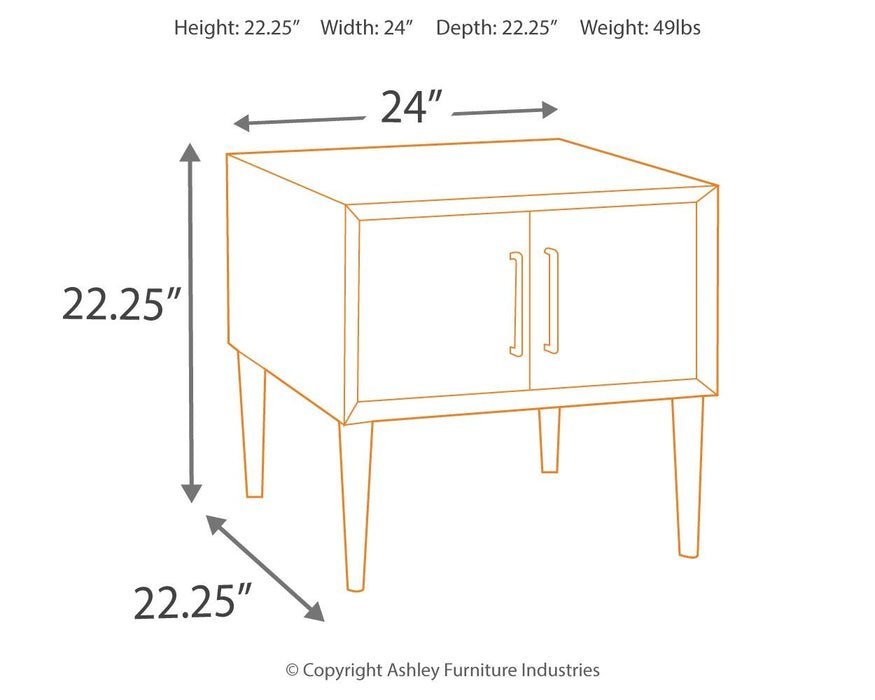 Kisper - Dark Brown - Square End Table