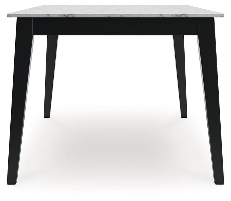 Jettaya - Black / White - Rectangular Dining Room Table