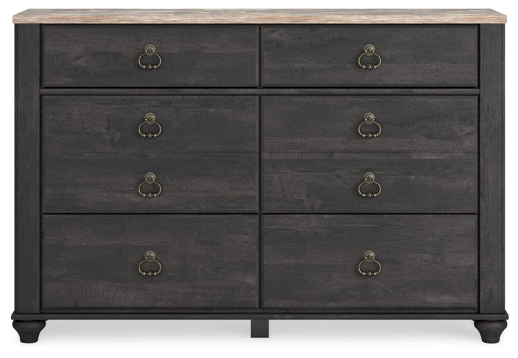 Nanforth - Two-tone - Six Drawer Dresser