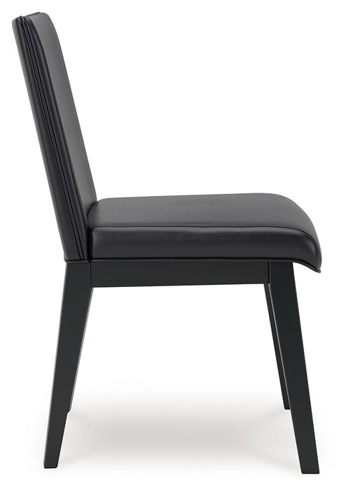 Jettaya - Black - Dining Upholstered Side Chair (Set of 2)