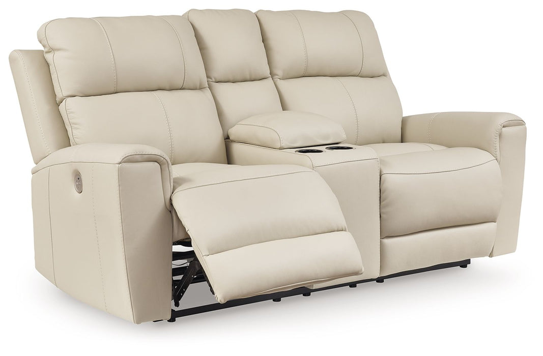 Dahlmoore - Almond - Dbl Power Reclining Loveseat With Console