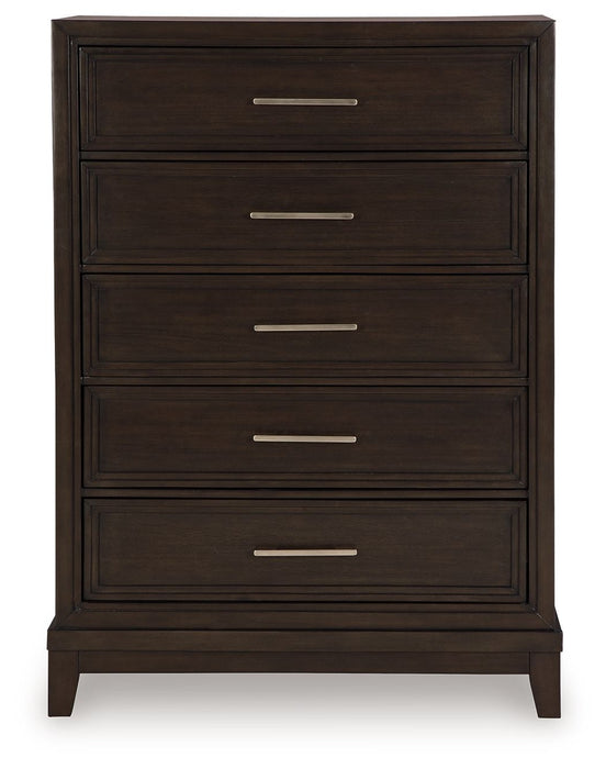 Neymorton - Dark Grayish Brown - Five Drawer Chest