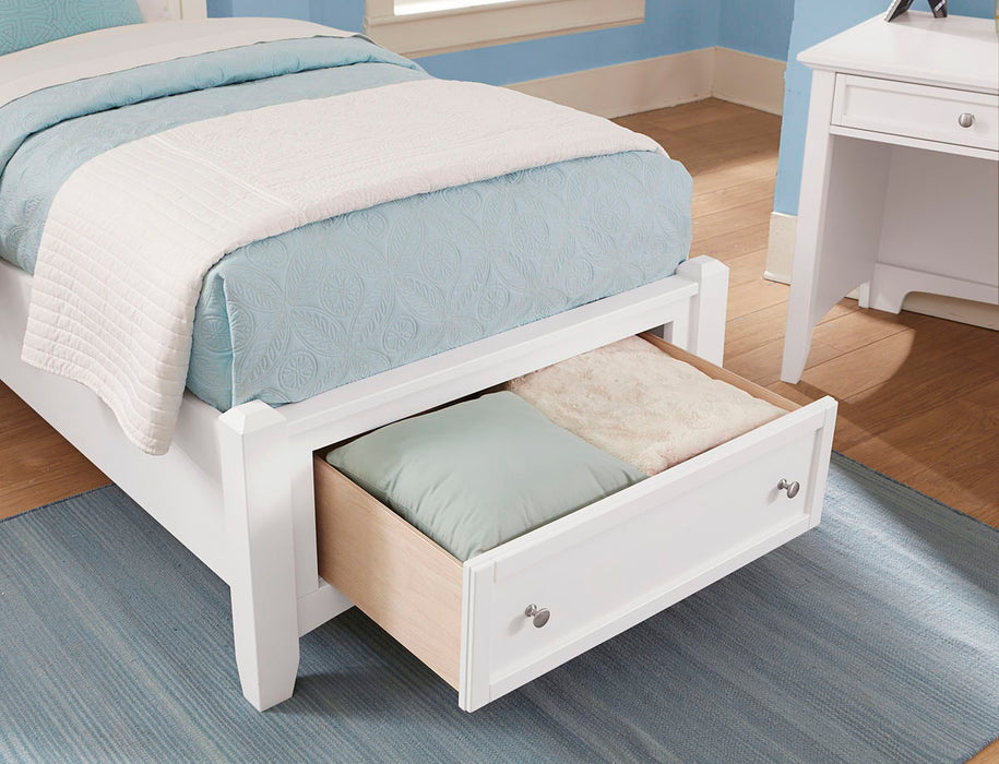 Bonanza - Twin Mansion Bed With Storage Footboard - White